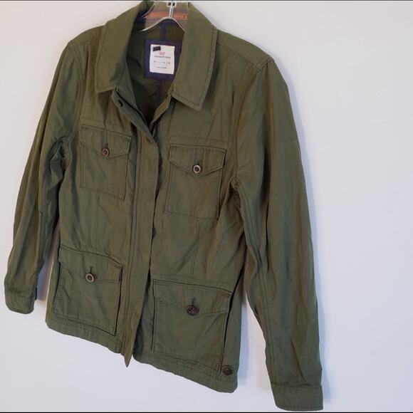 Vineyard Vines Green Waxed Cotton Parka Jacket - Picture 3 of 8